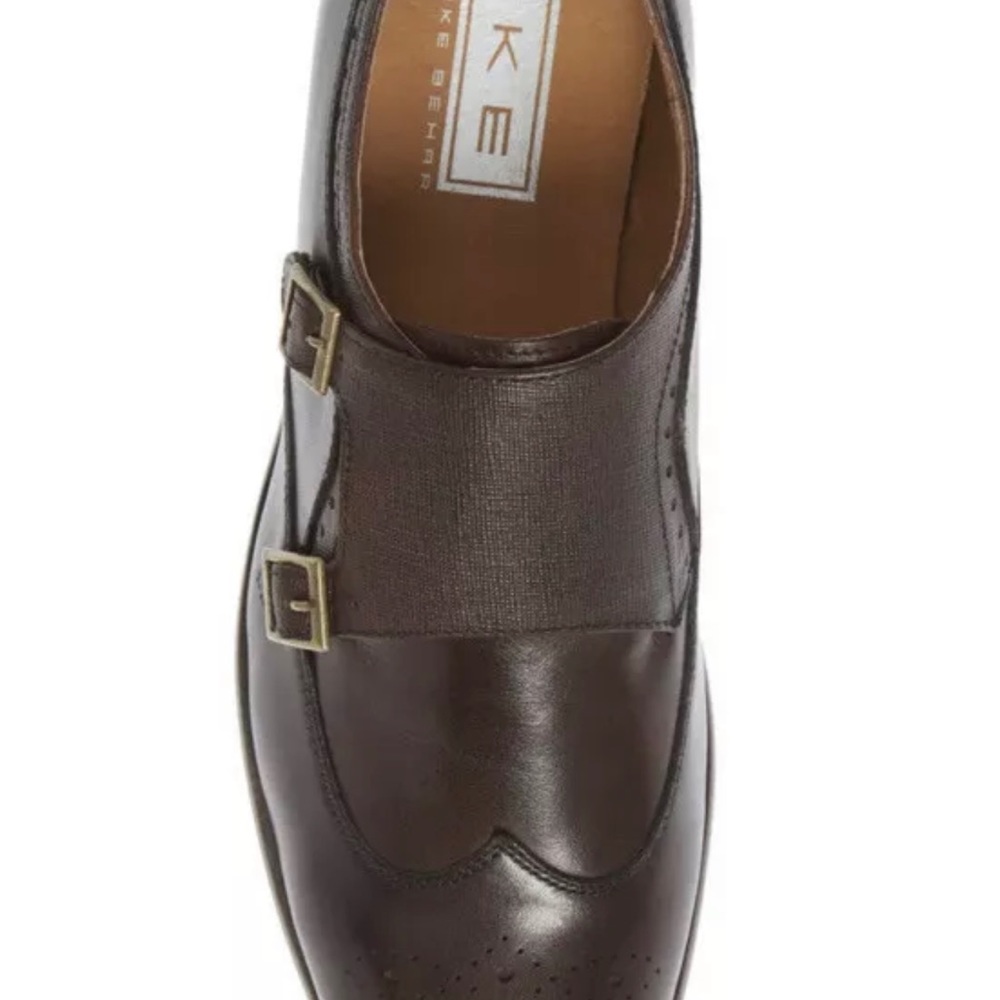 IKE BEHAR Hart Double Monk Strap Shoes Leather 9.5 - Picture 8 of 12